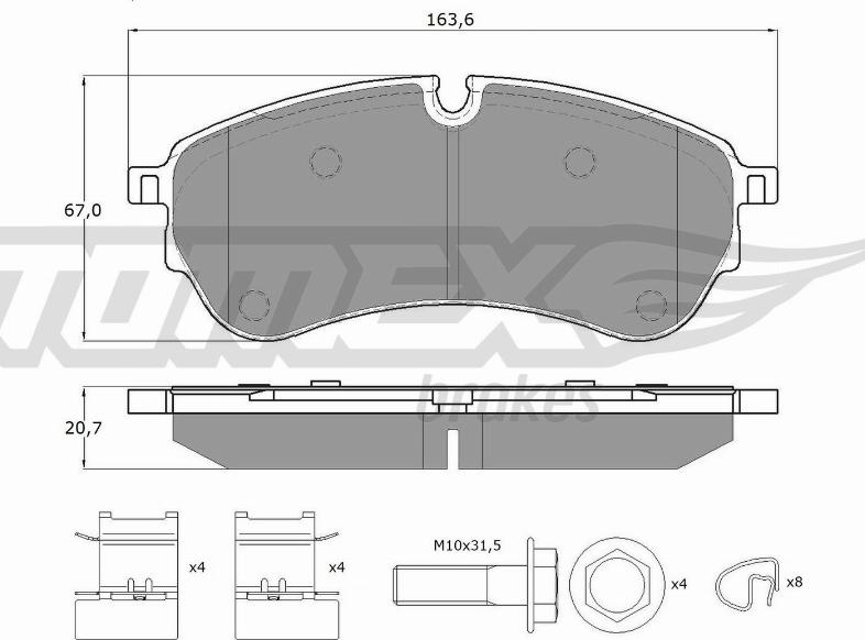 TOMEX brakes TX 18-58 - Bremžu uzliku kompl., Disku bremzes ps1.lv