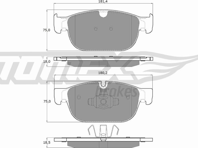 TOMEX brakes TX 18-57 - Bremžu uzliku kompl., Disku bremzes ps1.lv