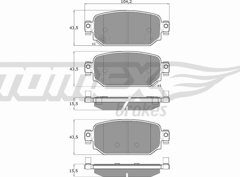 TOMEX brakes TX 18-69 - Bremžu uzliku kompl., Disku bremzes ps1.lv