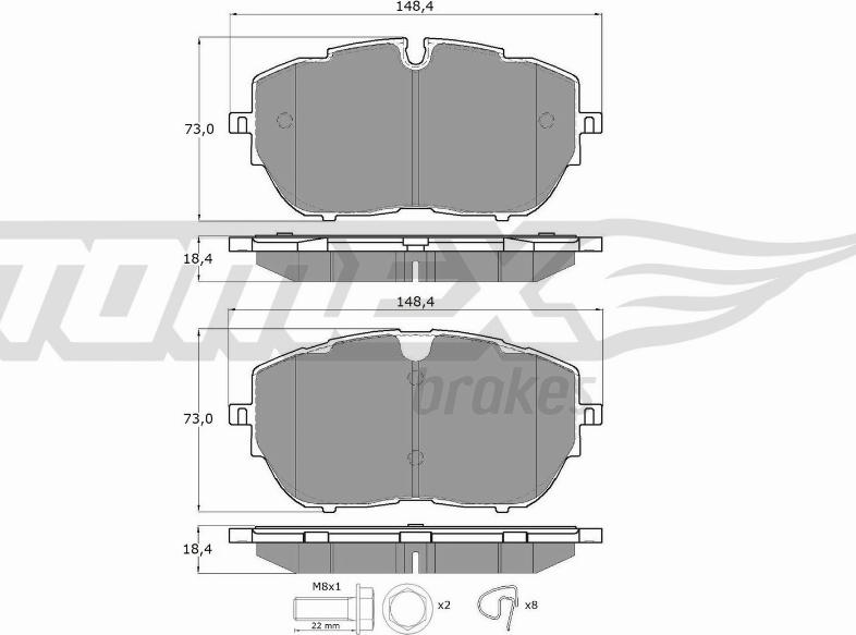 TOMEX brakes TX 18-65 - Bremžu uzliku kompl., Disku bremzes ps1.lv