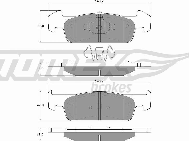 TOMEX brakes TX 18-62 - Bremžu uzliku kompl., Disku bremzes ps1.lv