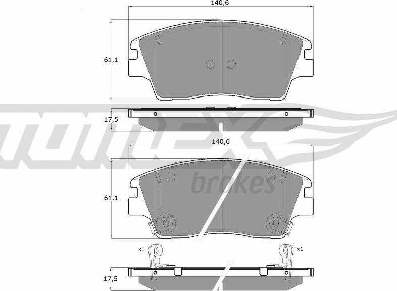 TOMEX brakes TX 18-67 - Bremžu uzliku kompl., Disku bremzes ps1.lv