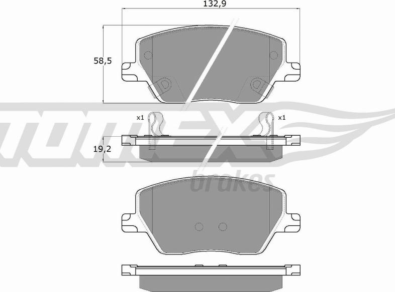 TOMEX brakes TX 18-09 - Bremžu uzliku kompl., Disku bremzes ps1.lv