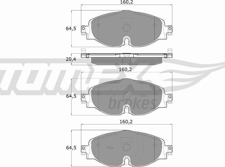 TOMEX brakes TX 18-05 - Bremžu uzliku kompl., Disku bremzes ps1.lv