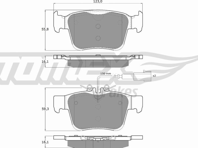 TOMEX brakes TX 18-161 - Bremžu uzliku kompl., Disku bremzes ps1.lv