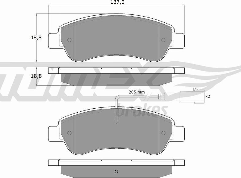 TOMEX brakes TX 18-10 - Bremžu uzliku kompl., Disku bremzes ps1.lv