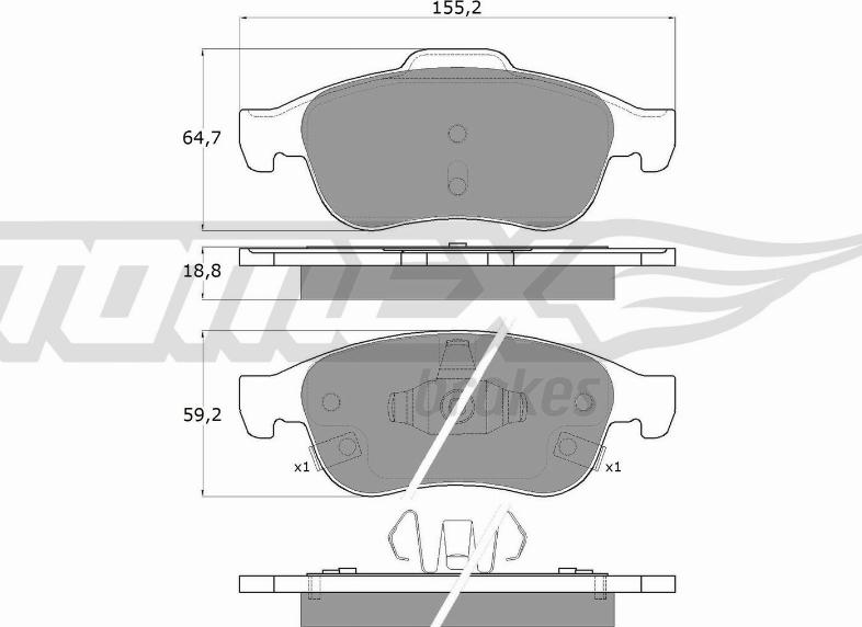 TOMEX brakes TX 18-18 - Bremžu uzliku kompl., Disku bremzes ps1.lv