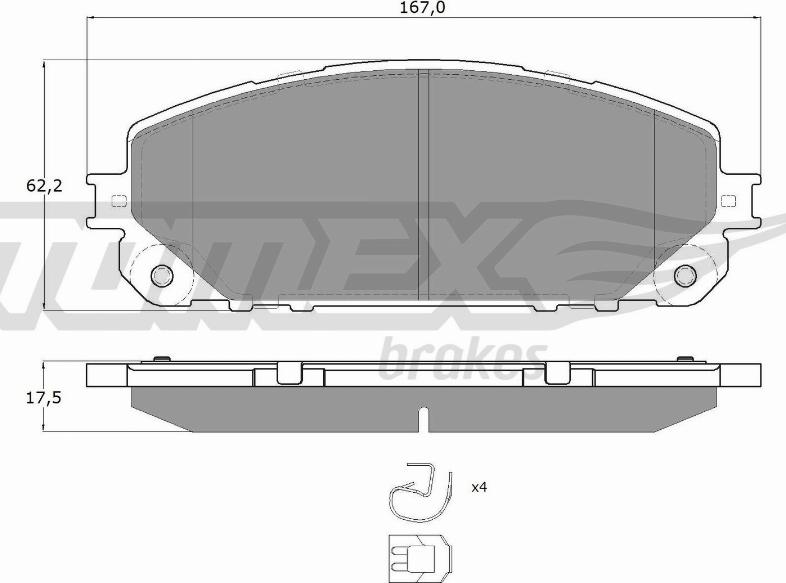 TOMEX brakes TX 18-80 - Bremžu uzliku kompl., Disku bremzes ps1.lv