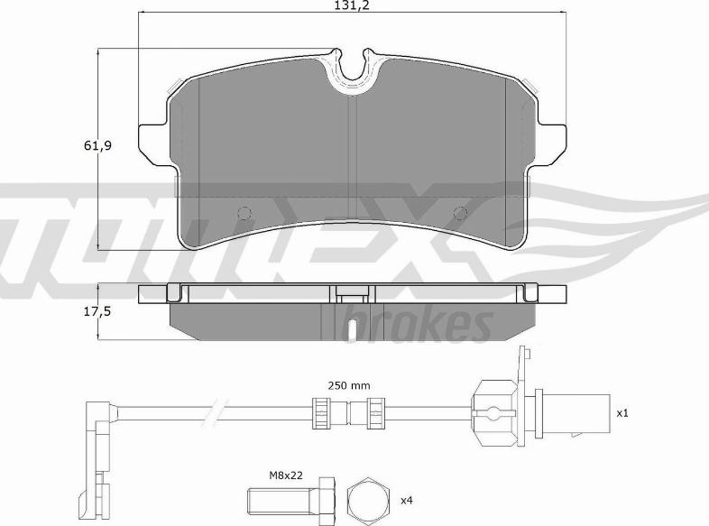 TOMEX brakes TX 18-88 - Bremžu uzliku kompl., Disku bremzes ps1.lv