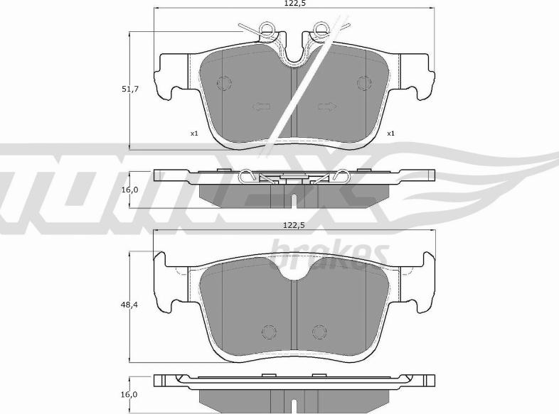 TOMEX brakes TX 18-872 - Bremžu uzliku kompl., Disku bremzes ps1.lv