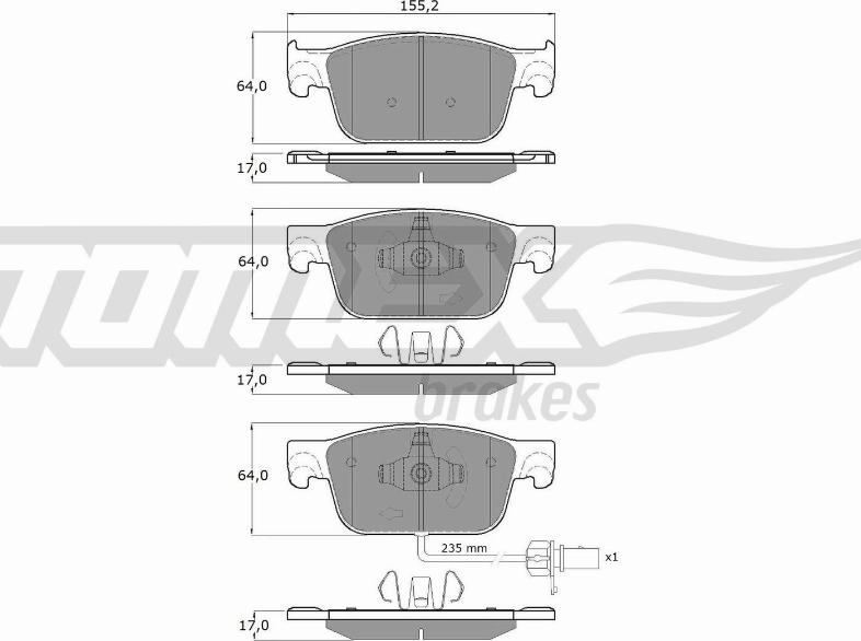 TOMEX brakes TX 18-21 - Bremžu uzliku kompl., Disku bremzes ps1.lv