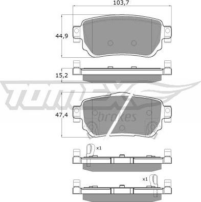 TOMEX brakes TX 18-27 - Bremžu uzliku kompl., Disku bremzes ps1.lv