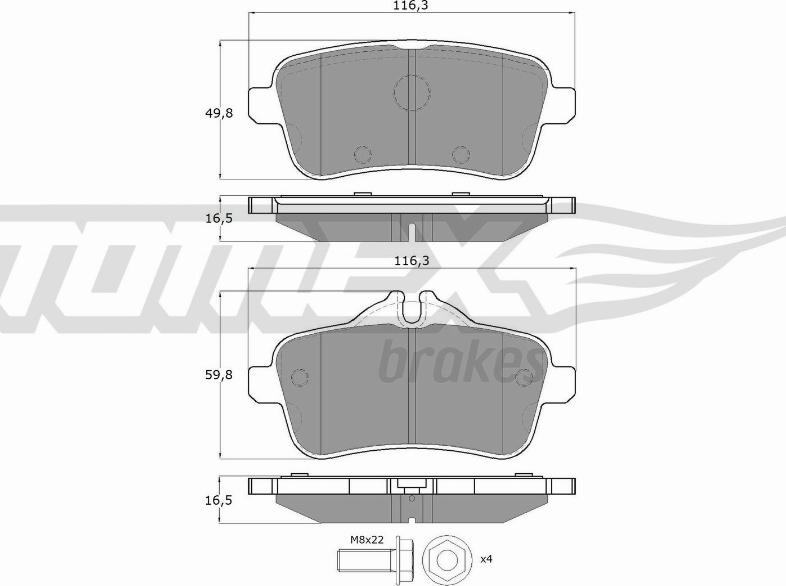 TOMEX brakes TX 18-79 - Bremžu uzliku kompl., Disku bremzes ps1.lv