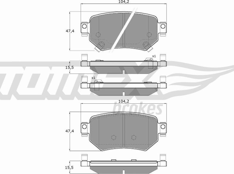 TOMEX brakes TX 18-70 - Bremžu uzliku kompl., Disku bremzes ps1.lv