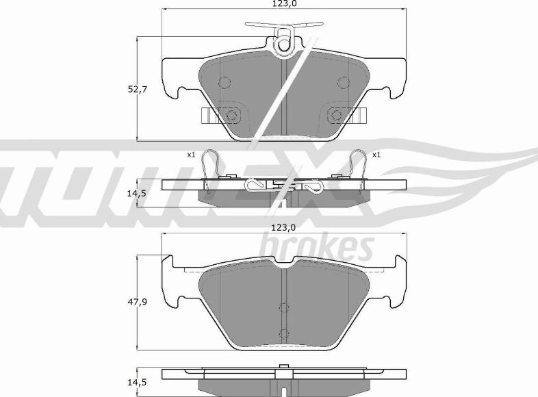 TOMEX brakes TX 18-71 - Bremžu uzliku kompl., Disku bremzes ps1.lv