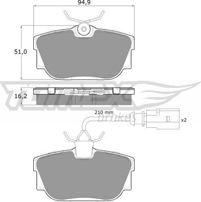 TOMEX brakes TX 13-901 - Bremžu uzliku kompl., Disku bremzes ps1.lv