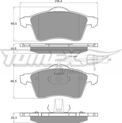 TOMEX brakes TX 13-911 - Bremžu uzliku kompl., Disku bremzes ps1.lv