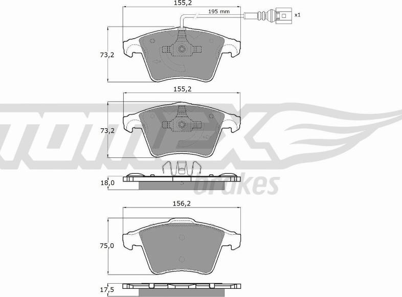 TOMEX brakes TX 13-931 - Bremžu uzliku kompl., Disku bremzes ps1.lv