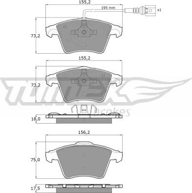 TOMEX brakes TX 13-931 - Bremžu uzliku kompl., Disku bremzes ps1.lv