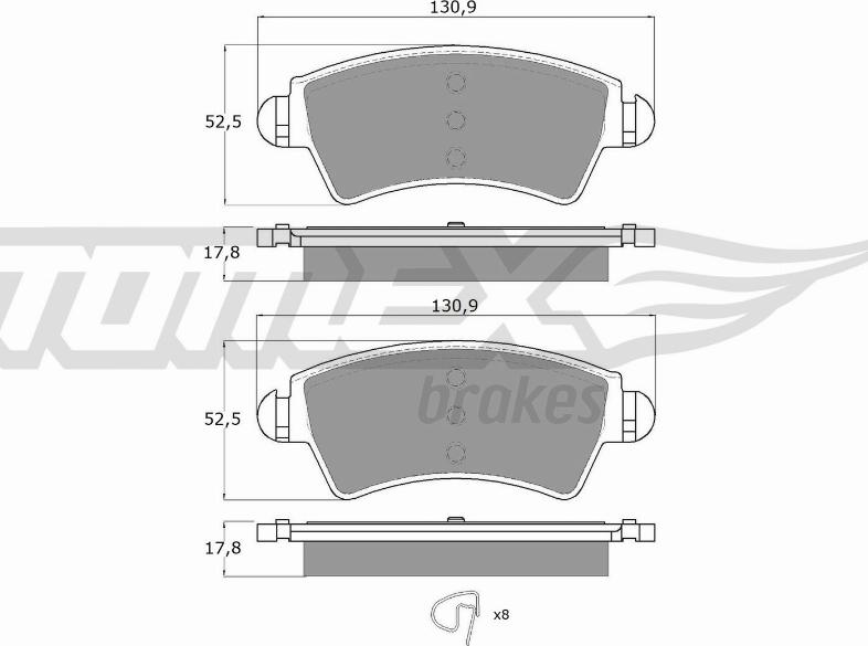 TOMEX brakes TX 13-44 - Bremžu uzliku kompl., Disku bremzes ps1.lv