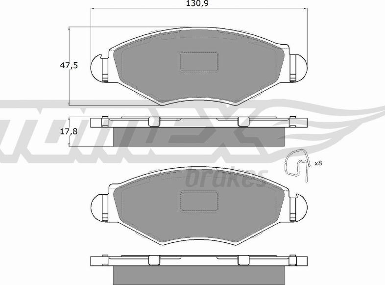 TOMEX brakes TX 13-43 - Bremžu uzliku kompl., Disku bremzes ps1.lv