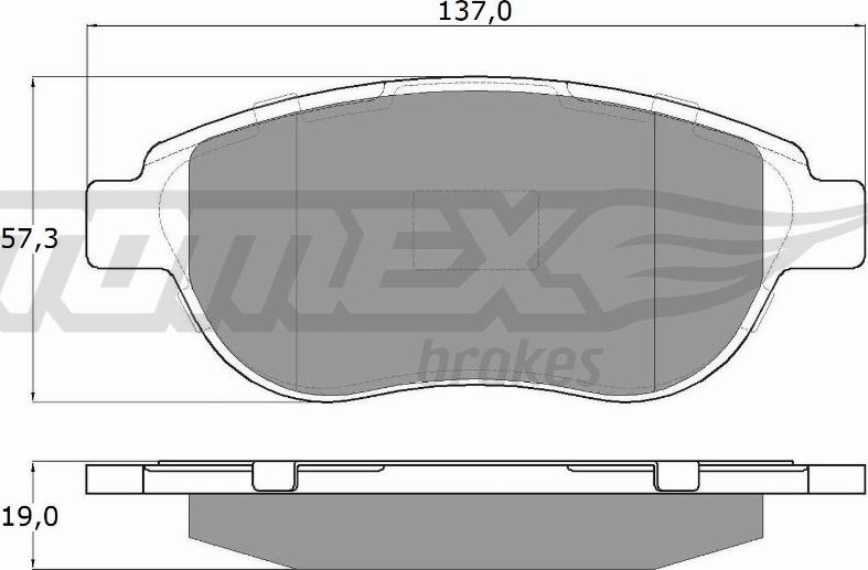 TOMEX brakes TX 13-42 - Bremžu uzliku kompl., Disku bremzes ps1.lv