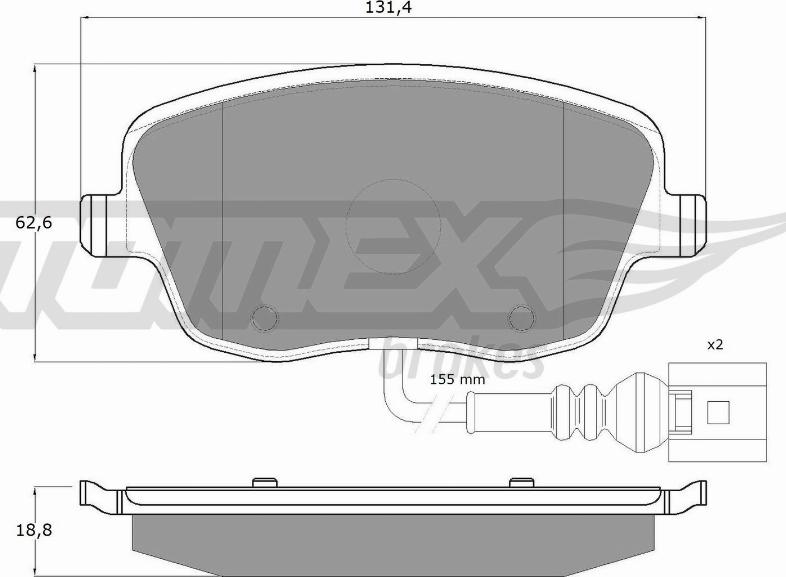 TOMEX brakes TX 13-591 - Bremžu uzliku kompl., Disku bremzes ps1.lv