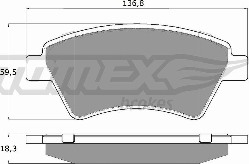 TOMEX brakes TX 13-54 - Bremžu uzliku kompl., Disku bremzes ps1.lv