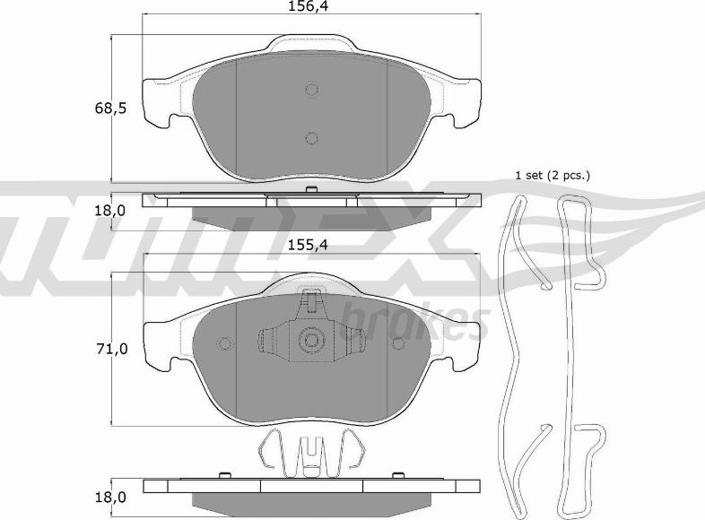 TOMEX brakes TX 13-50 - Bremžu uzliku kompl., Disku bremzes ps1.lv