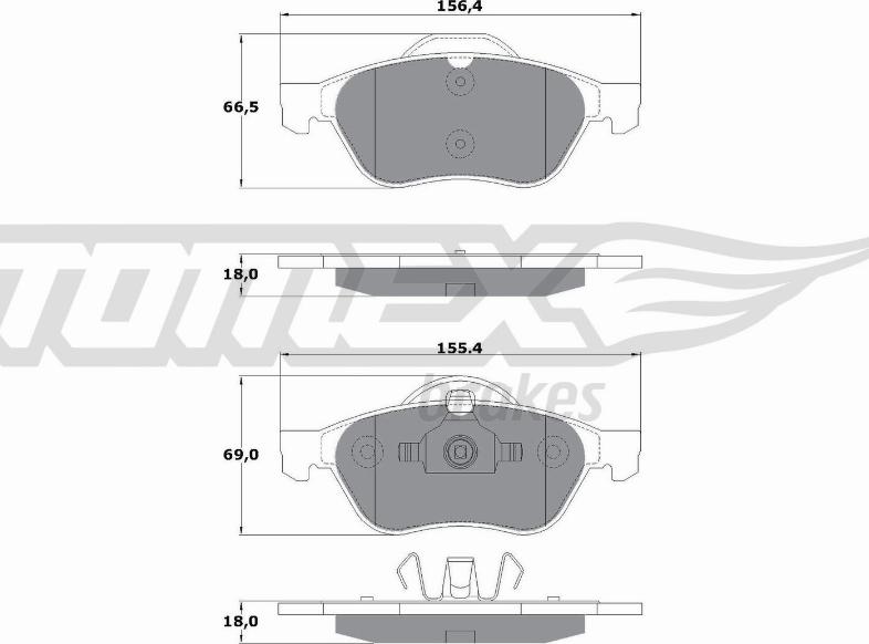 TOMEX brakes TX 13-51 - Bremžu uzliku kompl., Disku bremzes ps1.lv