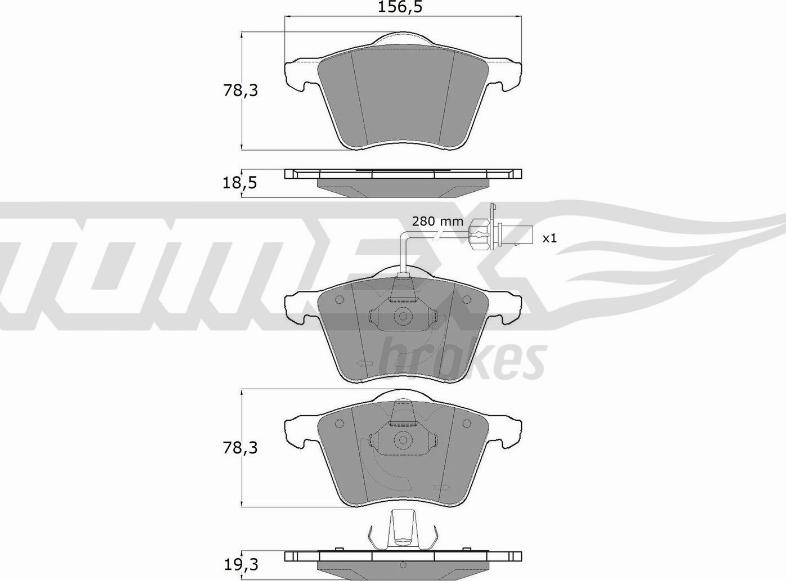 TOMEX brakes TX 13-58 - Bremžu uzliku kompl., Disku bremzes ps1.lv