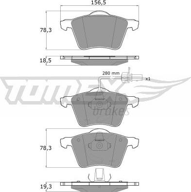 TOMEX brakes TX 13-58 - Bremžu uzliku kompl., Disku bremzes ps1.lv