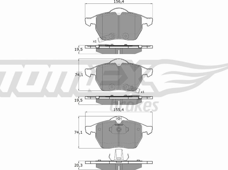 TOMEX brakes TX 13-57 - Bremžu uzliku kompl., Disku bremzes ps1.lv