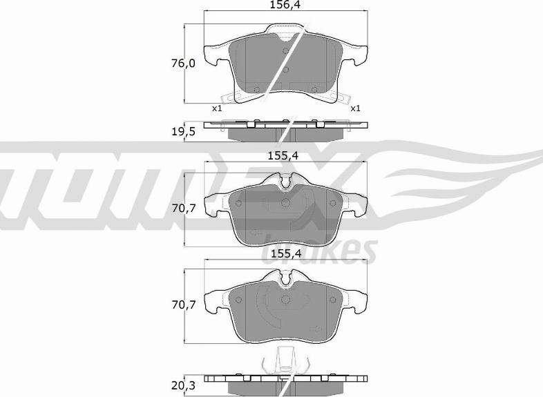 TOMEX brakes TX 13-00 - Bremžu uzliku kompl., Disku bremzes ps1.lv