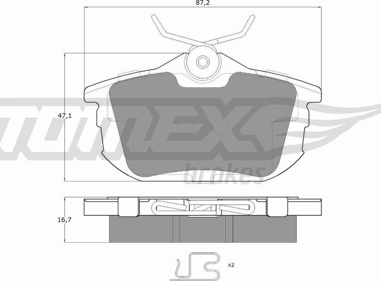 TOMEX brakes TX 13-07 - Bremžu uzliku kompl., Disku bremzes ps1.lv