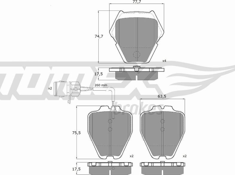 TOMEX brakes TX 13-15 - Bremžu uzliku kompl., Disku bremzes ps1.lv