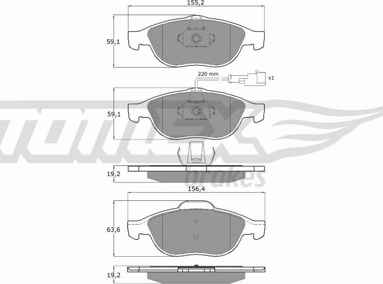 TOMEX brakes TX 13-10 - Bremžu uzliku kompl., Disku bremzes ps1.lv