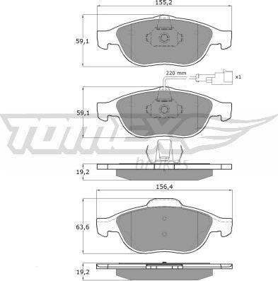 TOMEX brakes TX 13-10 - Bremžu uzliku kompl., Disku bremzes ps1.lv