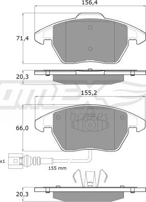 TOMEX brakes TX 13-11 - Bremžu uzliku kompl., Disku bremzes ps1.lv