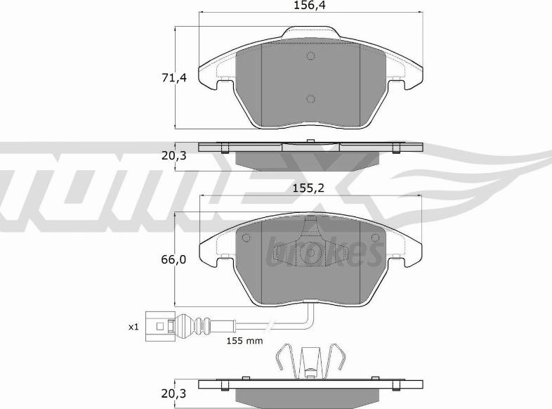 TOMEX brakes TX 13-11 - Bremžu uzliku kompl., Disku bremzes ps1.lv