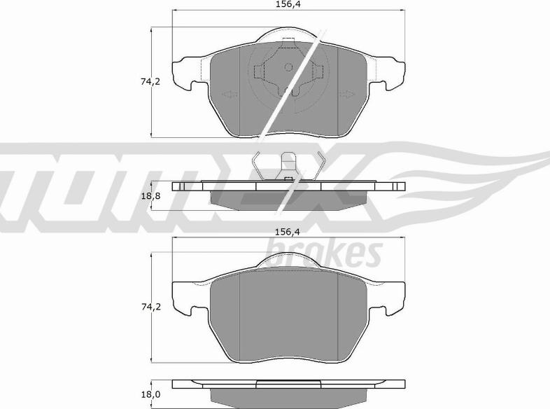 TOMEX brakes TX 13-131 - Bremžu uzliku kompl., Disku bremzes ps1.lv