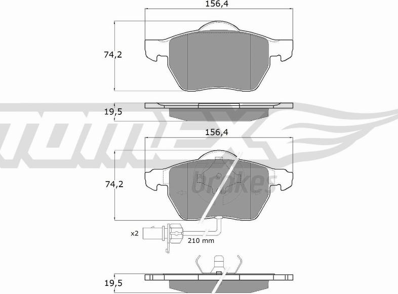 TOMEX brakes TX 13-13 - Bremžu uzliku kompl., Disku bremzes ps1.lv