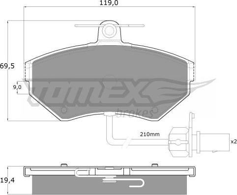 TOMEX brakes TX 13-121 - Bremžu uzliku kompl., Disku bremzes ps1.lv