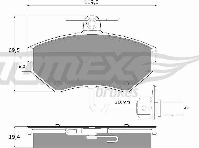 TOMEX brakes TX 13-121 - Bremžu uzliku kompl., Disku bremzes ps1.lv