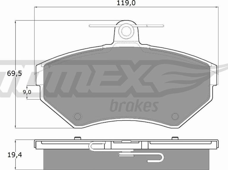 TOMEX brakes TX 13-12 - Bremžu uzliku kompl., Disku bremzes ps1.lv