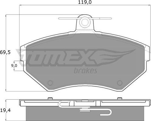 TOMEX brakes TX 13-12 - Bremžu uzliku kompl., Disku bremzes ps1.lv