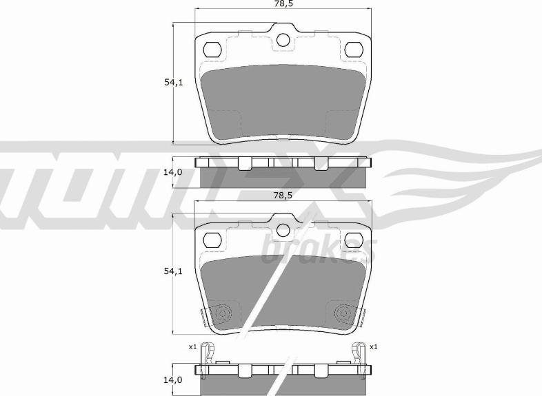 TOMEX brakes TX 13-86 - Bremžu uzliku kompl., Disku bremzes ps1.lv