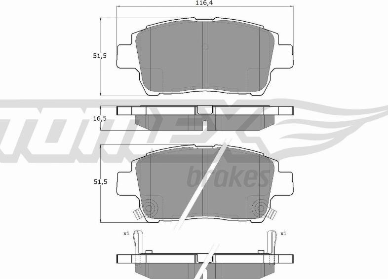 TOMEX brakes TX 13-88 - Bremžu uzliku kompl., Disku bremzes ps1.lv