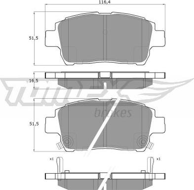 TOMEX brakes TX 13-88 - Bremžu uzliku kompl., Disku bremzes ps1.lv