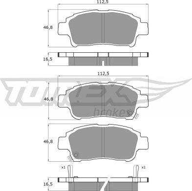 TOMEX brakes TX 13-87 - Bremžu uzliku kompl., Disku bremzes ps1.lv